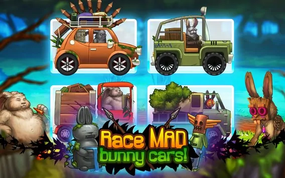 Angry Bunny Race Jungle Road Android MOD APK Unlimited Money Download (1)